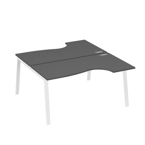 Рабочая станция опоры TRE (2х160) столы Классика антрацит премиум / металлокаркас белый