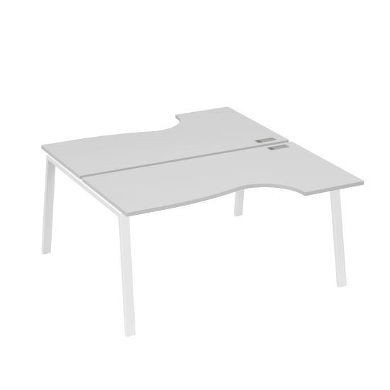 Рабочая станция опоры TRE (2х160) столы Классика серый / металлокаркас белый