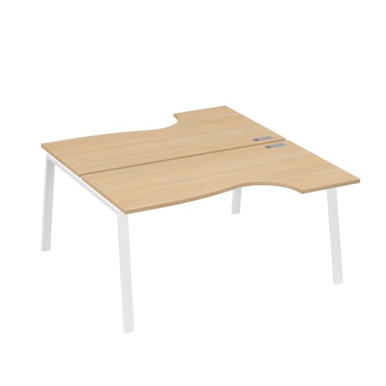 Рабочая станция опоры TRE (2х160) столы Классика натуральный дуб / металлокаркас белый