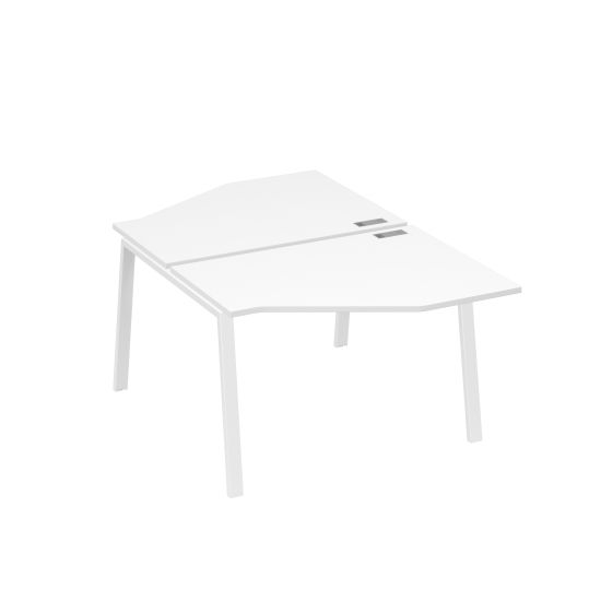 Рабочая станция TRE (2х120) со столами Техно белый премиум / металлокаркас белый