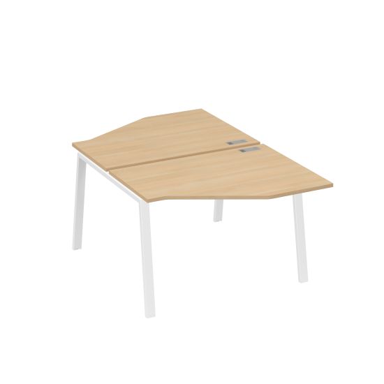 Рабочая станция TRE (2х120) со столами Техно натуральный дуб / металлокаркас белый