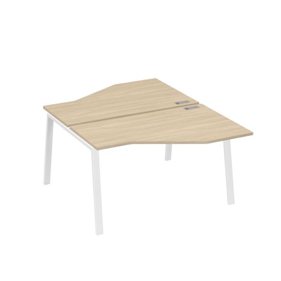 Рабочая станция (2х140) каркас TRE со столами Техно дуб скандинавский / металлокаркас белый