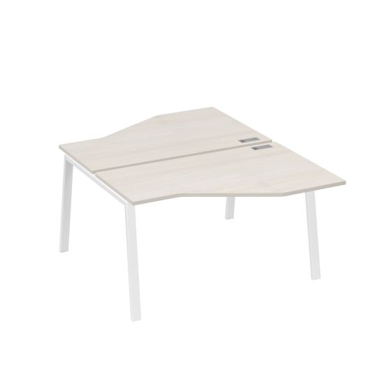 Рабочая станция (2х140) каркас TRE со столами Техно дуб / металлокаркас белый