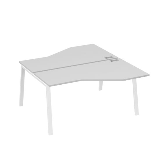 Рабочая станция каркас TRE столы (2х160) эргономичные Техно серый / металлокаркас белый