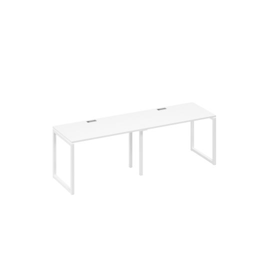 Рабочая станция на каркасе QUATTRO (2х120) белый премиум / металлокаркас белый