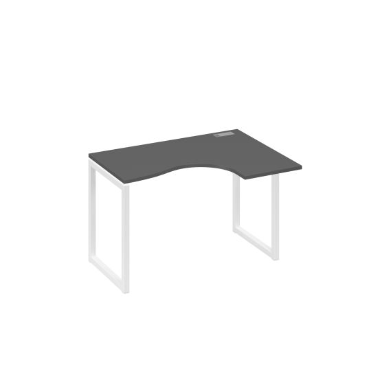 Стол 120 эргономичный правый Классика каркас QUATTRO антрацит премиум / металлокаркас белый