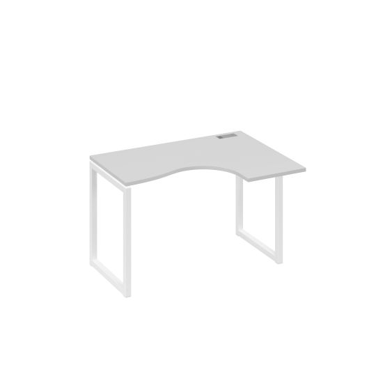 Стол 120 эргономичный правый Классика каркас QUATTRO серый / металлокаркас белый