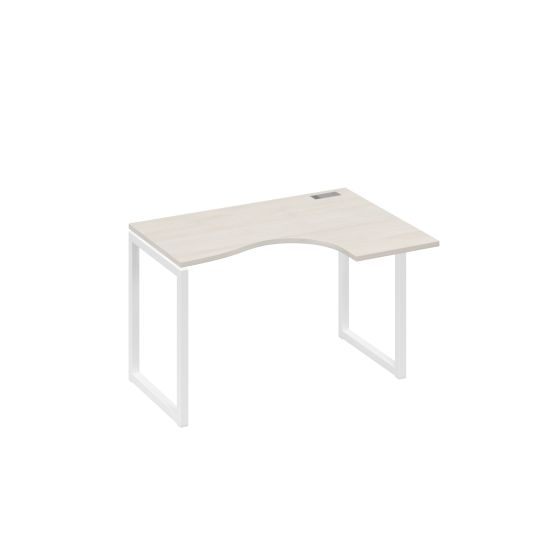 Стол 120 эргономичный правый Классика каркас QUATTRO дуб / металлокаркас белый