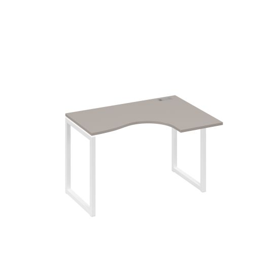 Стол 120 эргономичный правый Классика каркас QUATTRO мокко премиум / металлокаркас белый