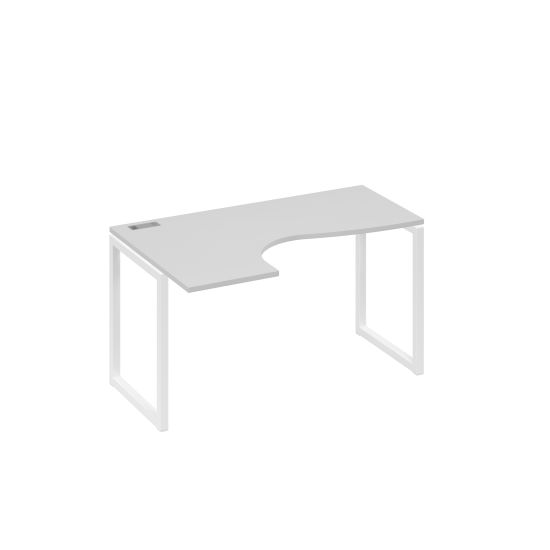 Стол левый Классика эргономичный металлокаркас QUATTRO серый / металлокаркас белый