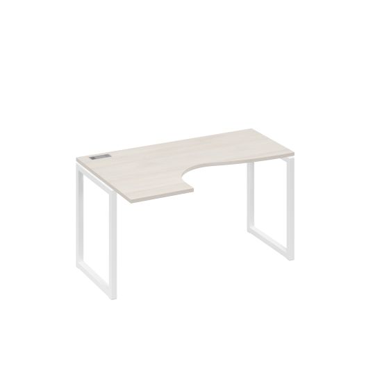 Стол левый Классика эргономичный металлокаркас QUATTRO дуб / металлокаркас белый
