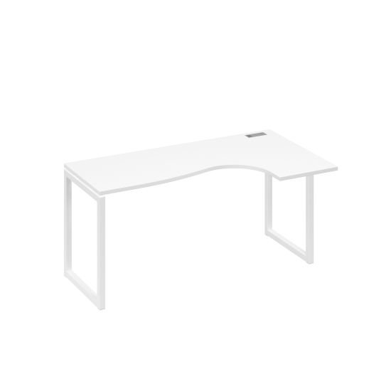 Стол правый Классика эргономичный на металлокаркасе QUATTRO белый премиум / металлокаркас белый