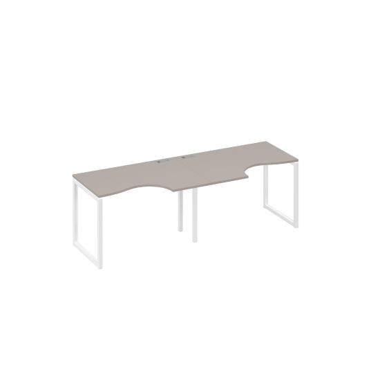 Рабочая станция столы Классика каркас QUATTRO (2х120) мокко премиум / металлокаркас белый