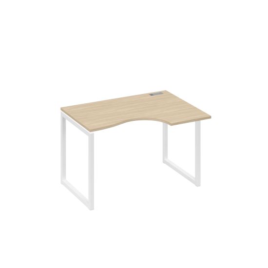 Стол эргономичный правый на каркас QUATTRO Классика дуб скандинавский / металлокаркас белый