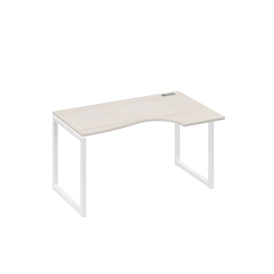Стол правый Классика эргономичный на металлокаркасе QUATTRO дуб / металлокаркас белый