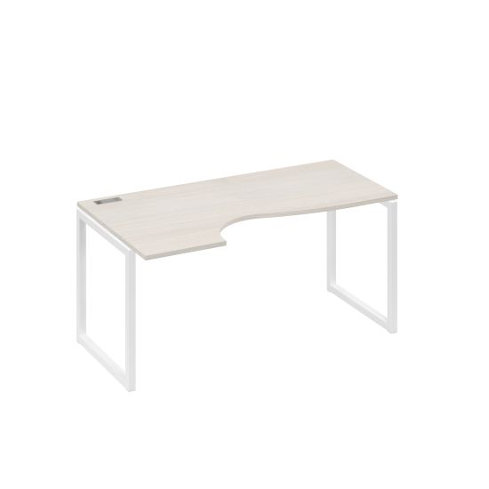 Стол эргономичный левый Классика на металлокаркасе QUATTRO дуб / металлокаркас белый