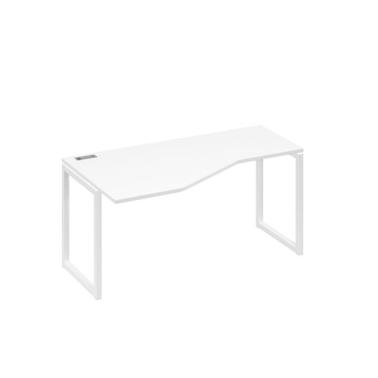 Стол левый Техно эргономичный на металлокаркасе QUATTRO белый премиум / металлокаркас белый
