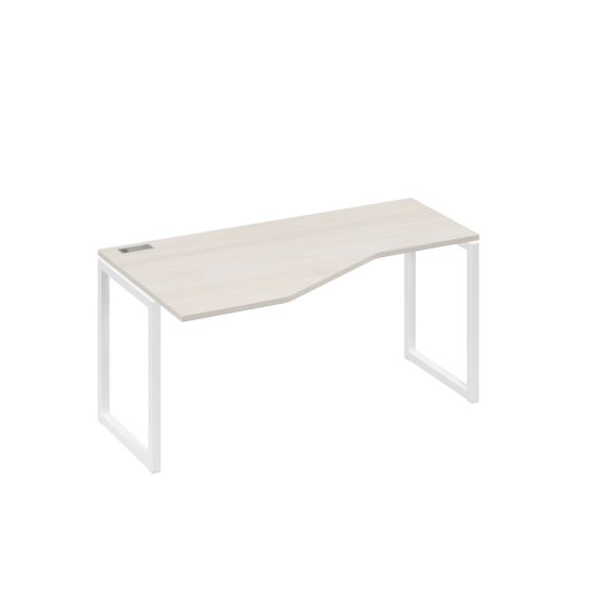 Стол левый Техно эргономичный на металлокаркасе QUATTRO дуб / металлокаркас белый