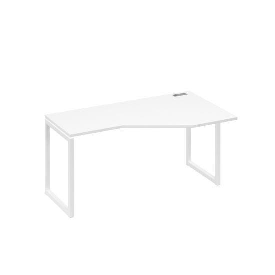 Стол Техно металлокаркас QUATTRO эргономичный правый белый премиум / металлокаркас белый