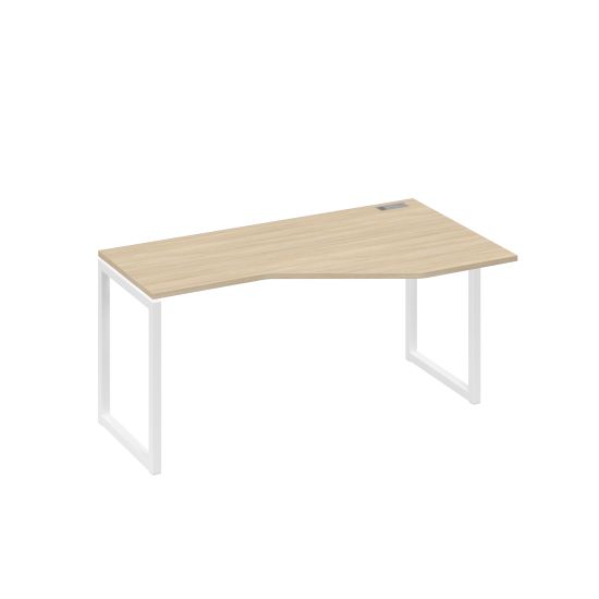 Стол Техно металлокаркас QUATTRO эргономичный правый дуб скандинавский / металлокаркас белый