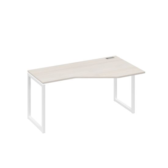Стол Техно металлокаркас QUATTRO эргономичный правый дуб / металлокаркас белый