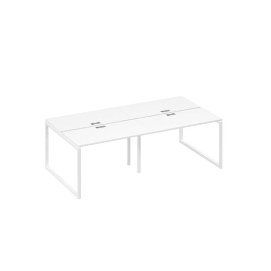 Станция 4х120 рабочая на металлокаркасе QUATTRO белый премиум / металлокаркас белый