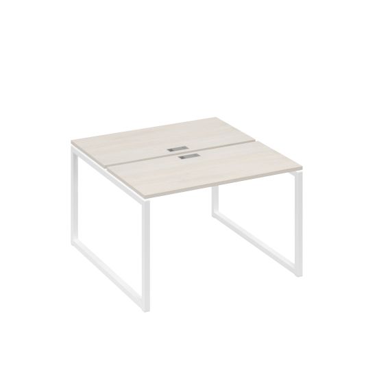 Рабочая станция с опорами QUATTRO (2х120) дуб / металлокаркас белый