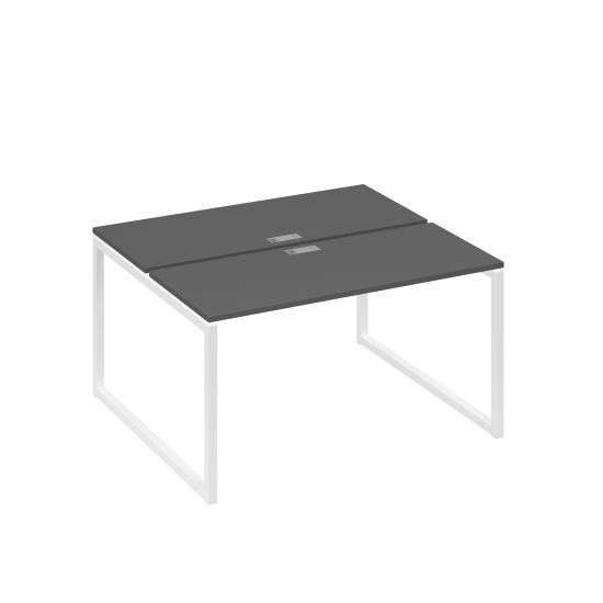 Станция (2х140) офисная с металлокаркасом QUATTRO антрацит премиум / металлокаркас белый