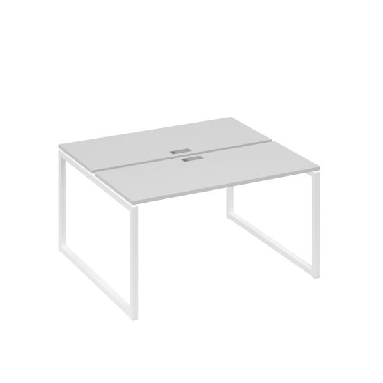 Станция (2х140) офисная с металлокаркасом QUATTRO серый / металлокаркас белый