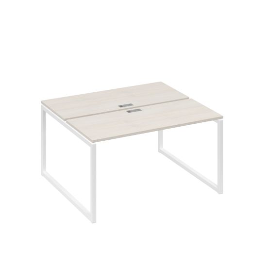 Станция (2х140) офисная с металлокаркасом QUATTRO дуб / металлокаркас белый