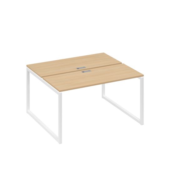 Станция (2х140) офисная с металлокаркасом QUATTRO натуральный дуб / металлокаркас белый
