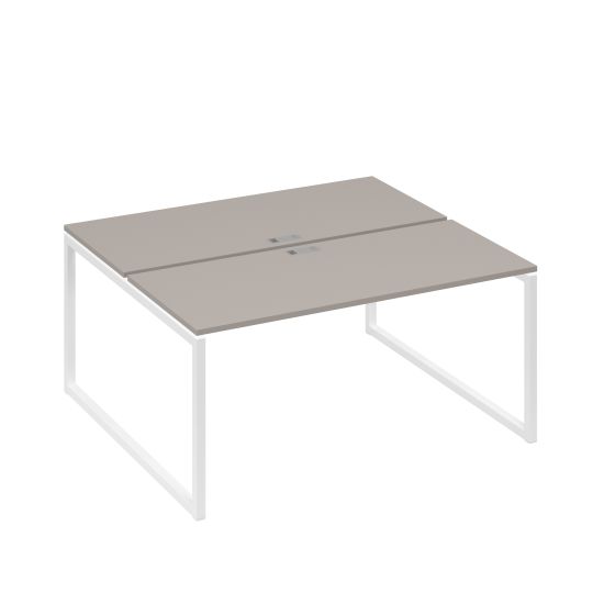 Рабочая станция (2х160) с опорами QUATTRO мокко премиум / металлокаркас белый