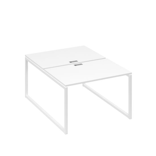 Станция офисная (2х120) на металлокаркасе QUATTRO белый премиум / металлокаркас белый