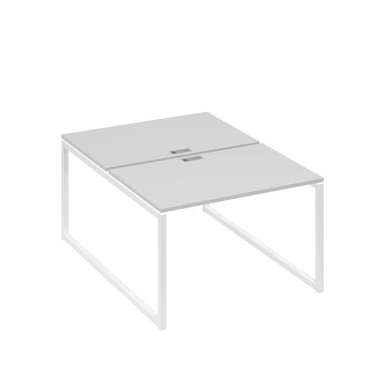 Станция офисная (2х120) на металлокаркасе QUATTRO серый / металлокаркас белый