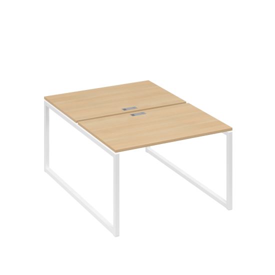Станция офисная (2х120) на металлокаркасе QUATTRO натуральный дуб / металлокаркас белый