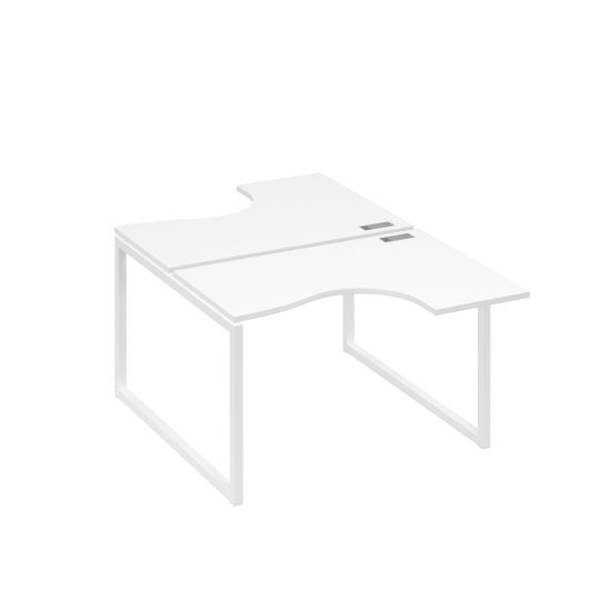 Рабочая станция эргономичная Классика каркас QUATTRO (2х120) белый премиум / металлокаркас белый