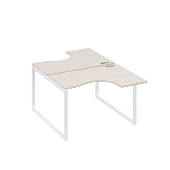 Рабочая станция эргономичная Классика каркас QUATTRO (2х120) дуб / металлокаркас белый