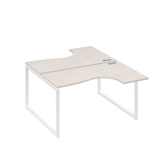 Рабочая станция каркас QUATTRO столы Классика (2х140) дуб / металлокаркас белый