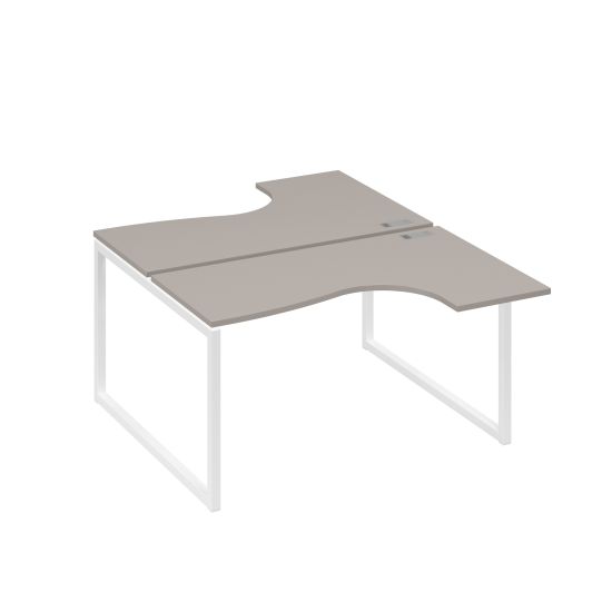 Рабочая станция каркас QUATTRO столы Классика (2х140) мокко премиум / металлокаркас белый