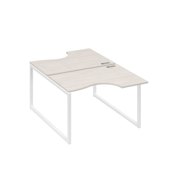 Рабочая станция столы Классика QUATTRO (2х120) дуб / металлокаркас белый
