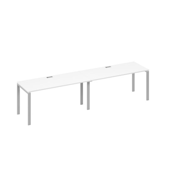 Рабочая станция (2х160) с металлокаркасом UNO белый премиум / металлокаркас серый