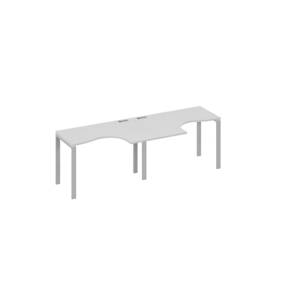 Рабочая станция UNO (2х120) столы Классика эргономичные серый / металлокаркас серый