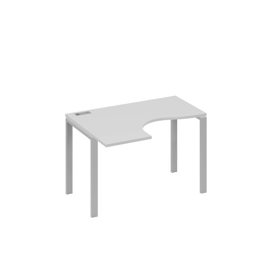 Стол левый эргономичный Классика на металлокаркасе UNO серый / металлокаркас серый