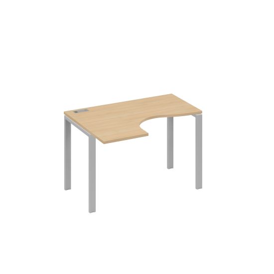 Стол левый эргономичный Классика на металлокаркасе UNO натуральный дуб / металлокаркас серый