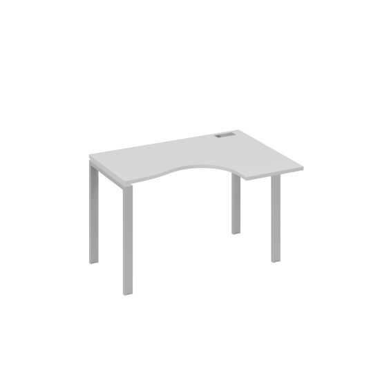 Стол правый Классика на металлокаркасе UNO эргономичный серый / металлокаркас серый