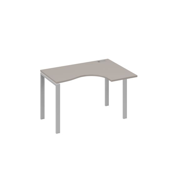Стол правый Классика на металлокаркасе UNO эргономичный мокко премиум / металлокаркас серый
