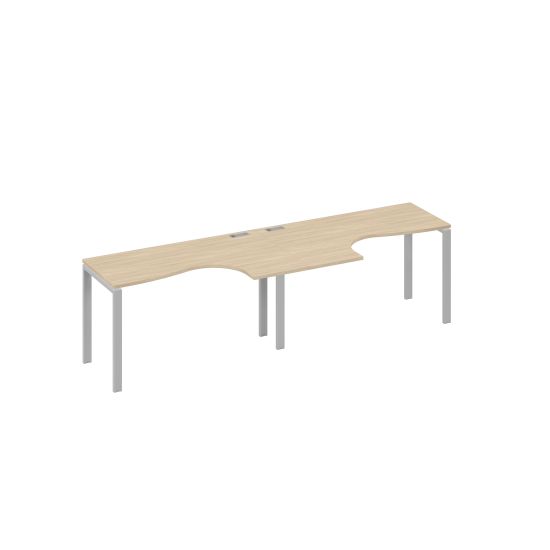 Рабочая станция UNO (2х140) со столами Классика дуб скандинавский / металлокаркас серый