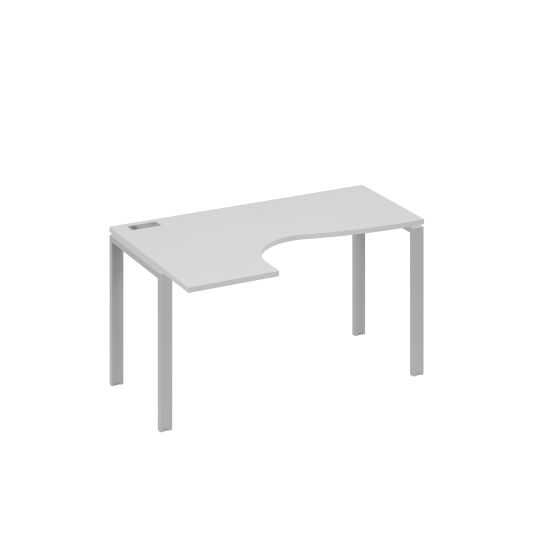 Стол левый на металлокаркасе UNO эргономичный Классика серый / металлокаркас серый