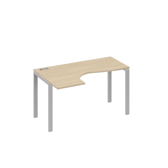 Стол левый на металлокаркасе UNO эргономичный Классика дуб скандинавский / металлокаркас серый