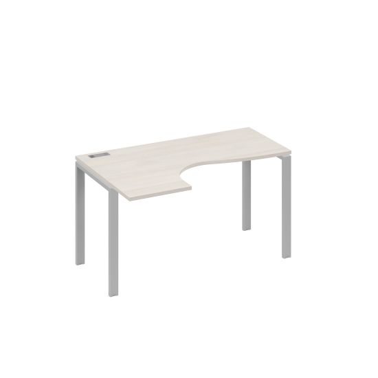 Стол левый на металлокаркасе UNO эргономичный Классика дуб / металлокаркас серый